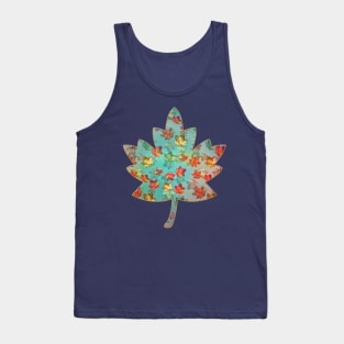 Falling Autumn Leaf Pattern Tank Top